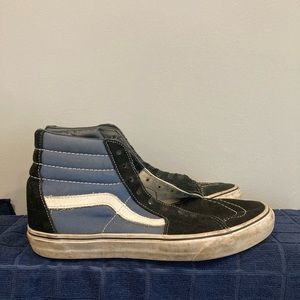 Black and blue Vans.